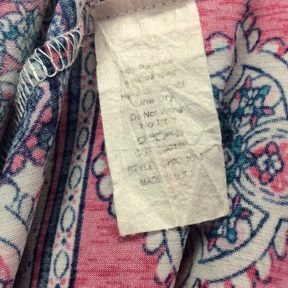 Mermaid Cove Shift Dress Women's Sm Peasant Style Bell Sleeves Geometric Beachy - Picture 7 of 10